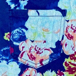 Faded Glory Navy Blue Floral Leggings